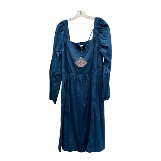 Dress Casual Short By Ava & Viv In Blue, Size:1X
