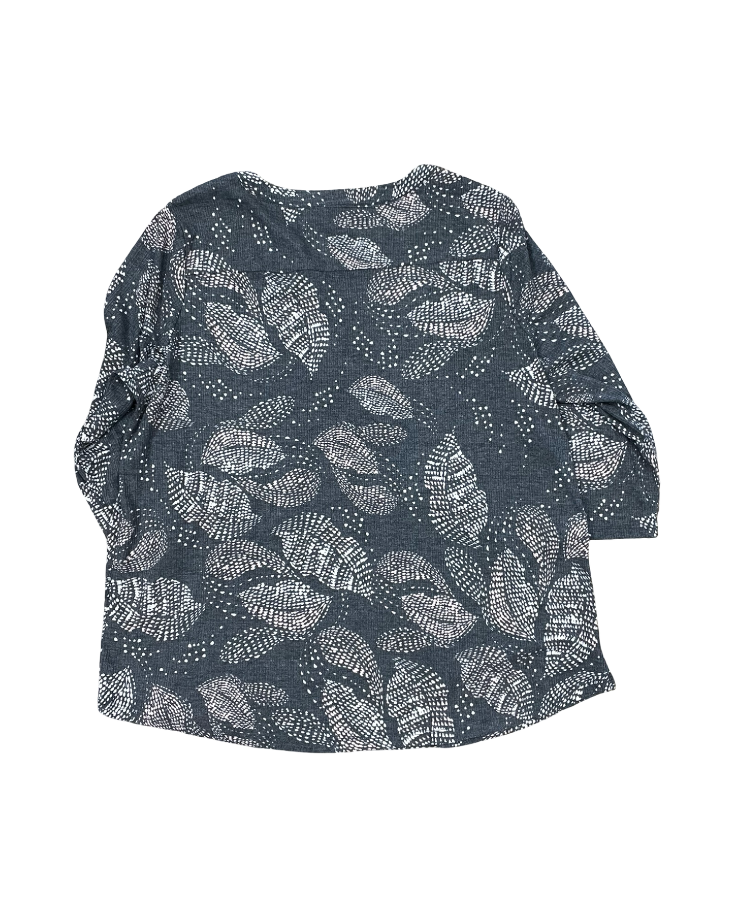 Top 3/4 Sleeve By Fred David In Grey & Pink, Size:1X