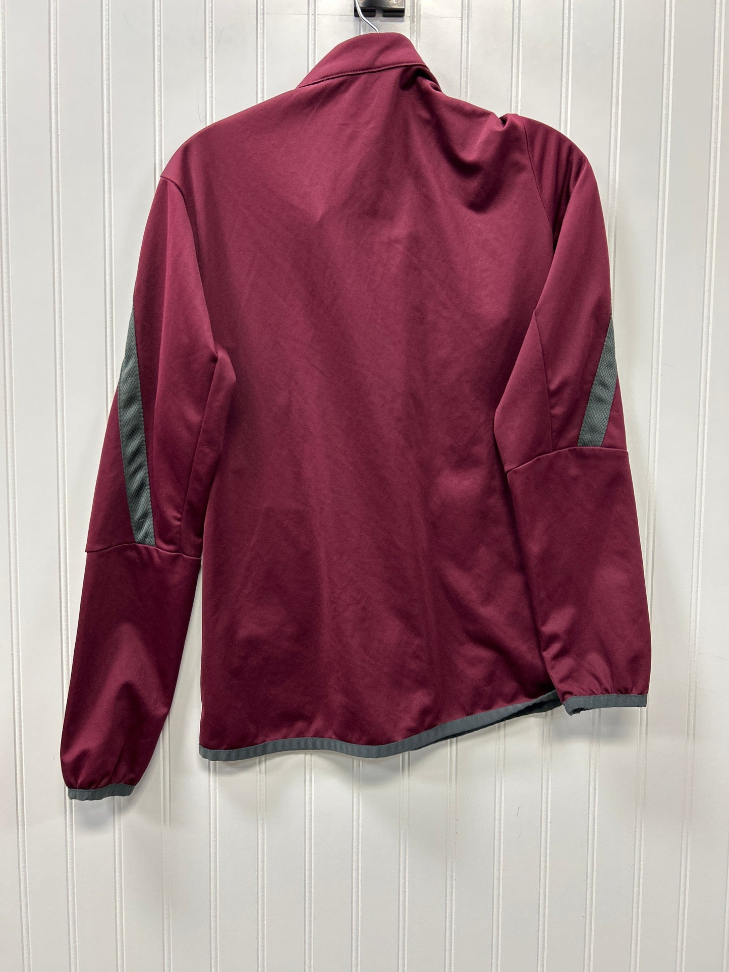 Athletic Top Ls Collar By Nike Apparel In Maroon, Size:S