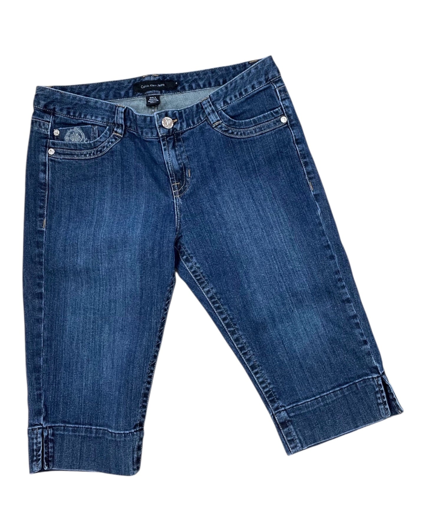 Shorts By Calvin Klein In Blue Denim, Size:14