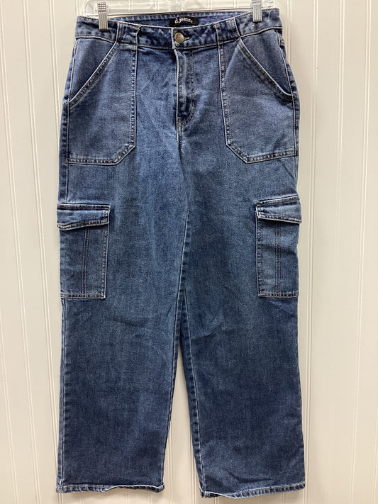 Jeans Wide Leg By D Jeans In Blue Denim, Size:8