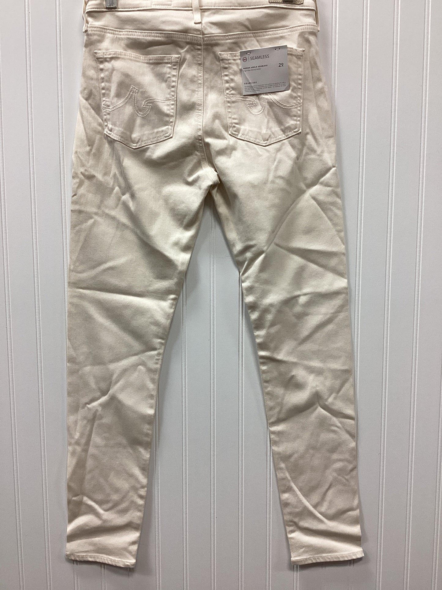 Jeans Skinny By Adriano Goldschmied In Cream Denim, Size:6