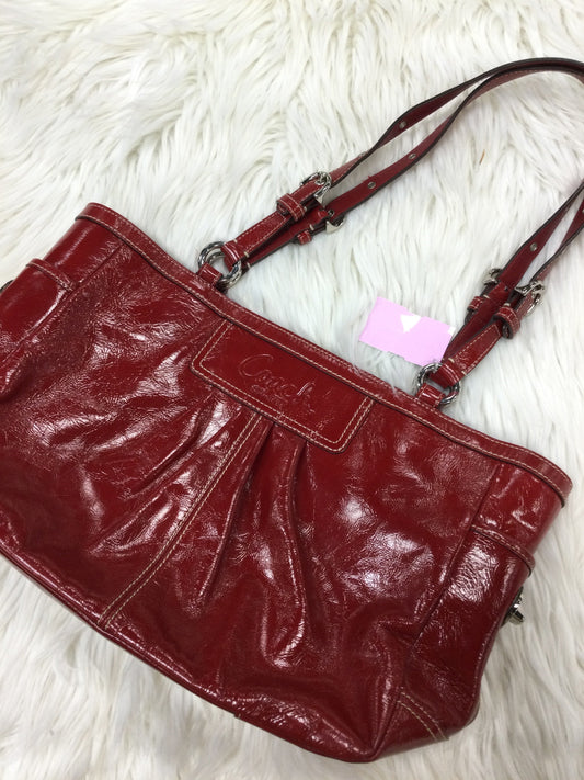 Handbag Designer By Coach In Red, Size:Large