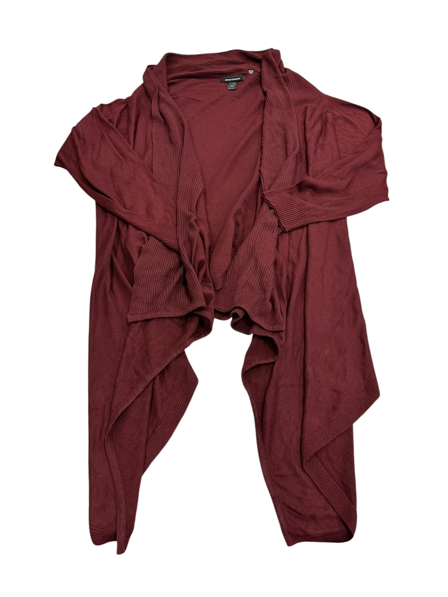 Sweater Cardigan By Ashley Stewart In Maroon, Size:1X