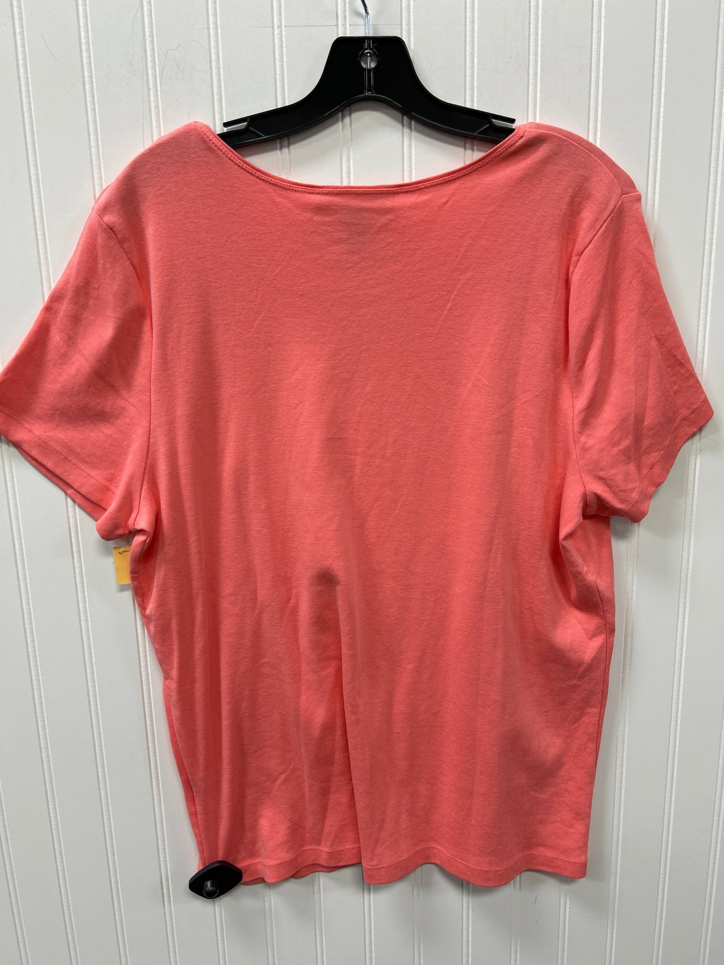 Top Ss Basic By Karen Scott In Peach, Size:Xxl