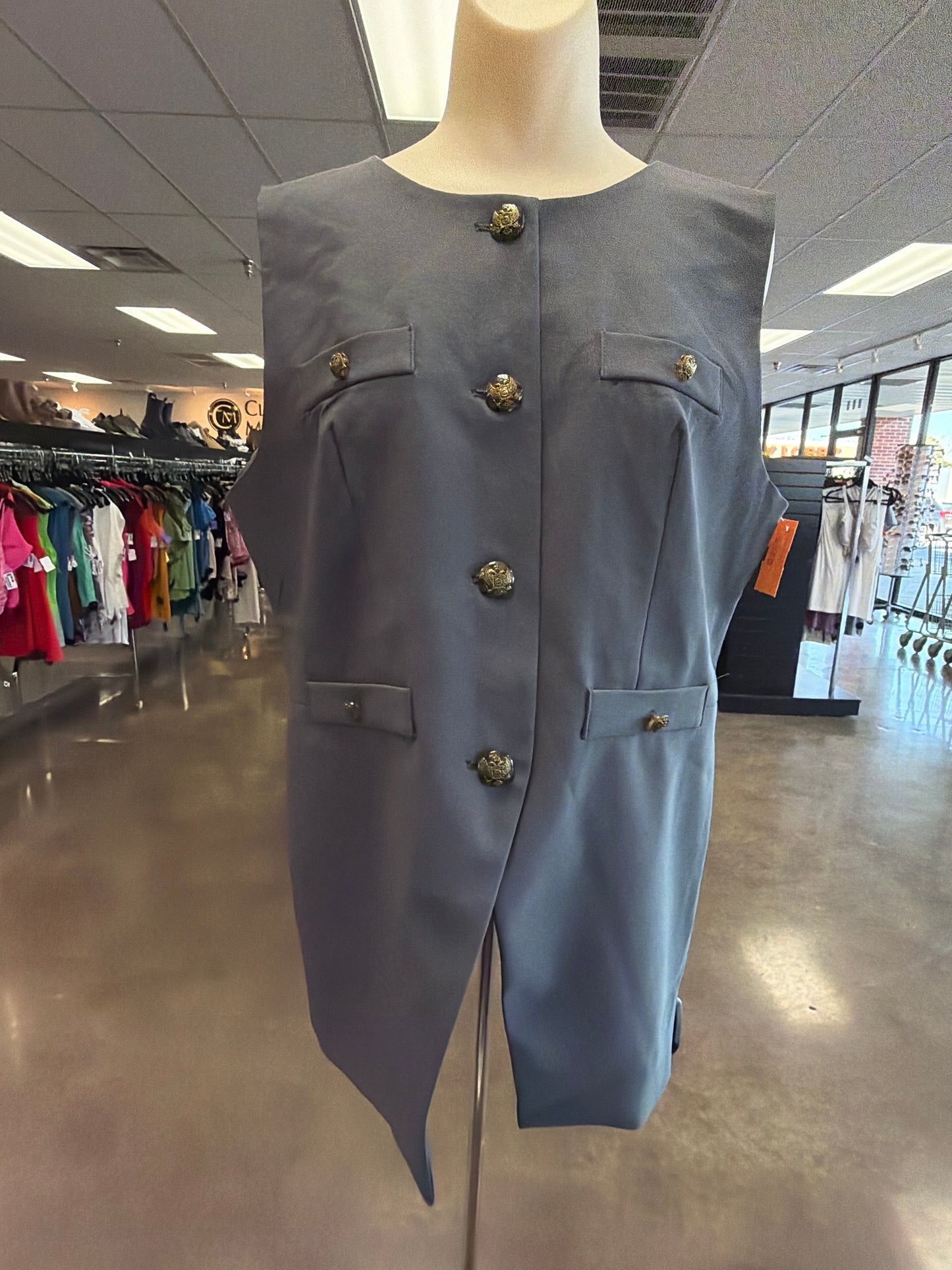Top Sleeveless By Rachel Zoe In Grey, Size:L
