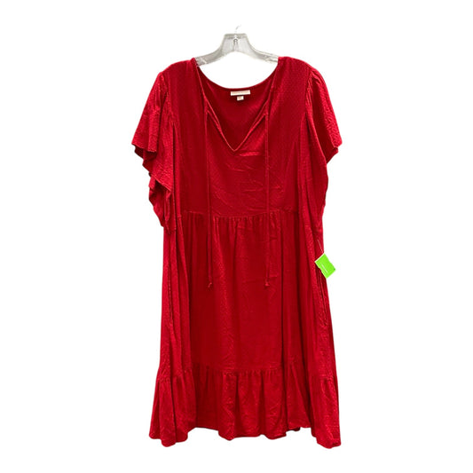 Dress Casual Short By Knox Rose In Red, Size:1X