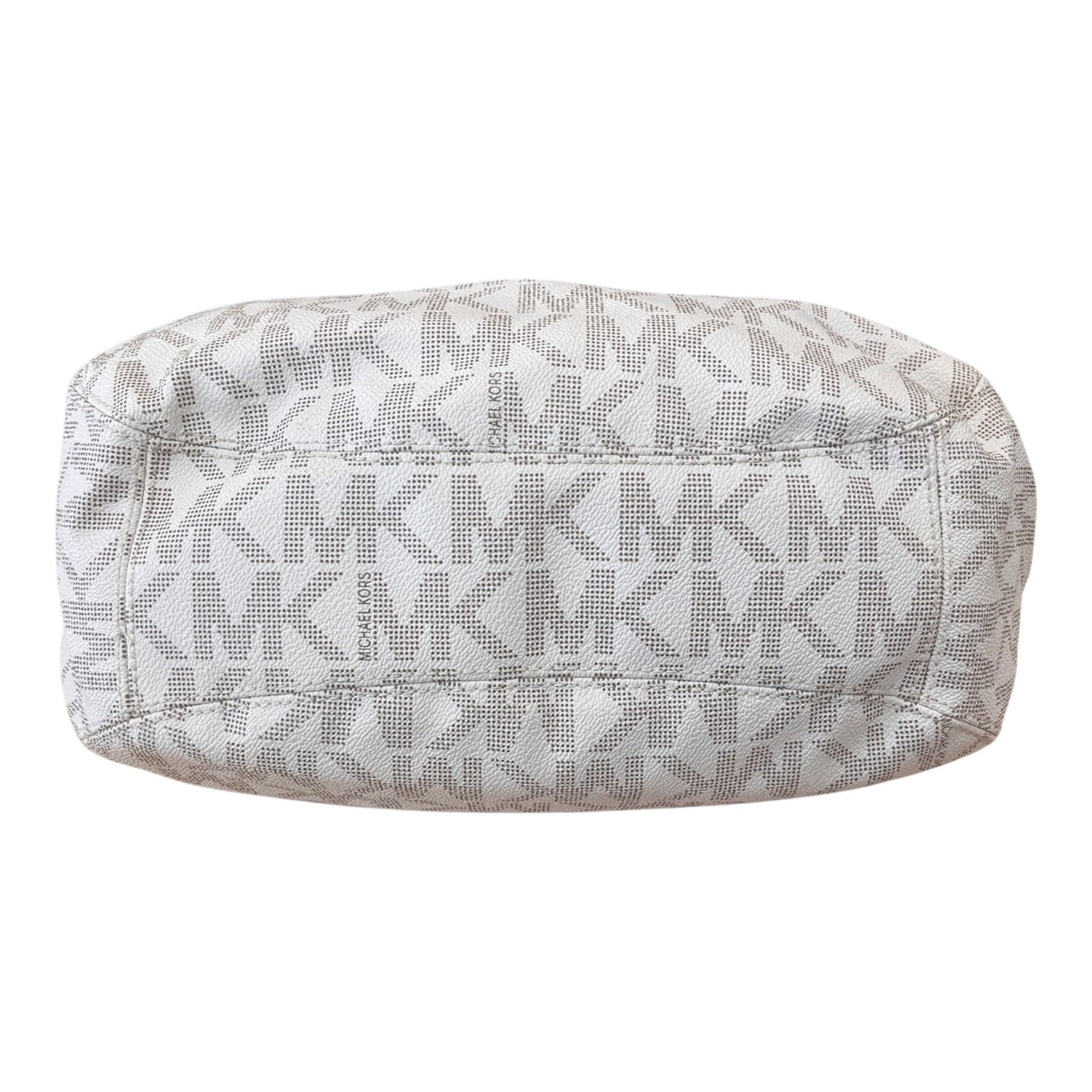 Handbag By Michael Kors In Gold & White, Size:Large