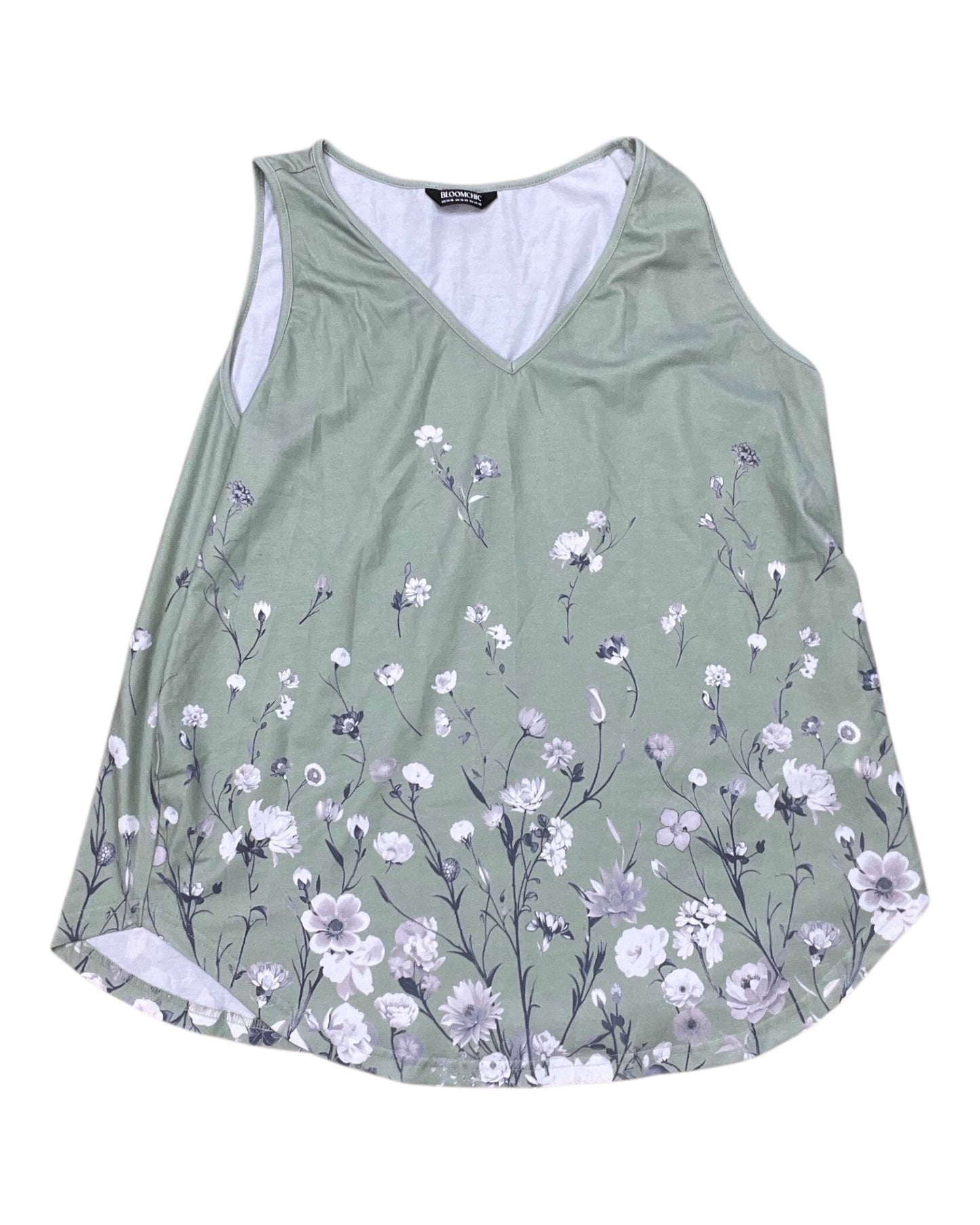 Top Sleeveless By Bloomchic In Green, Size:Xl