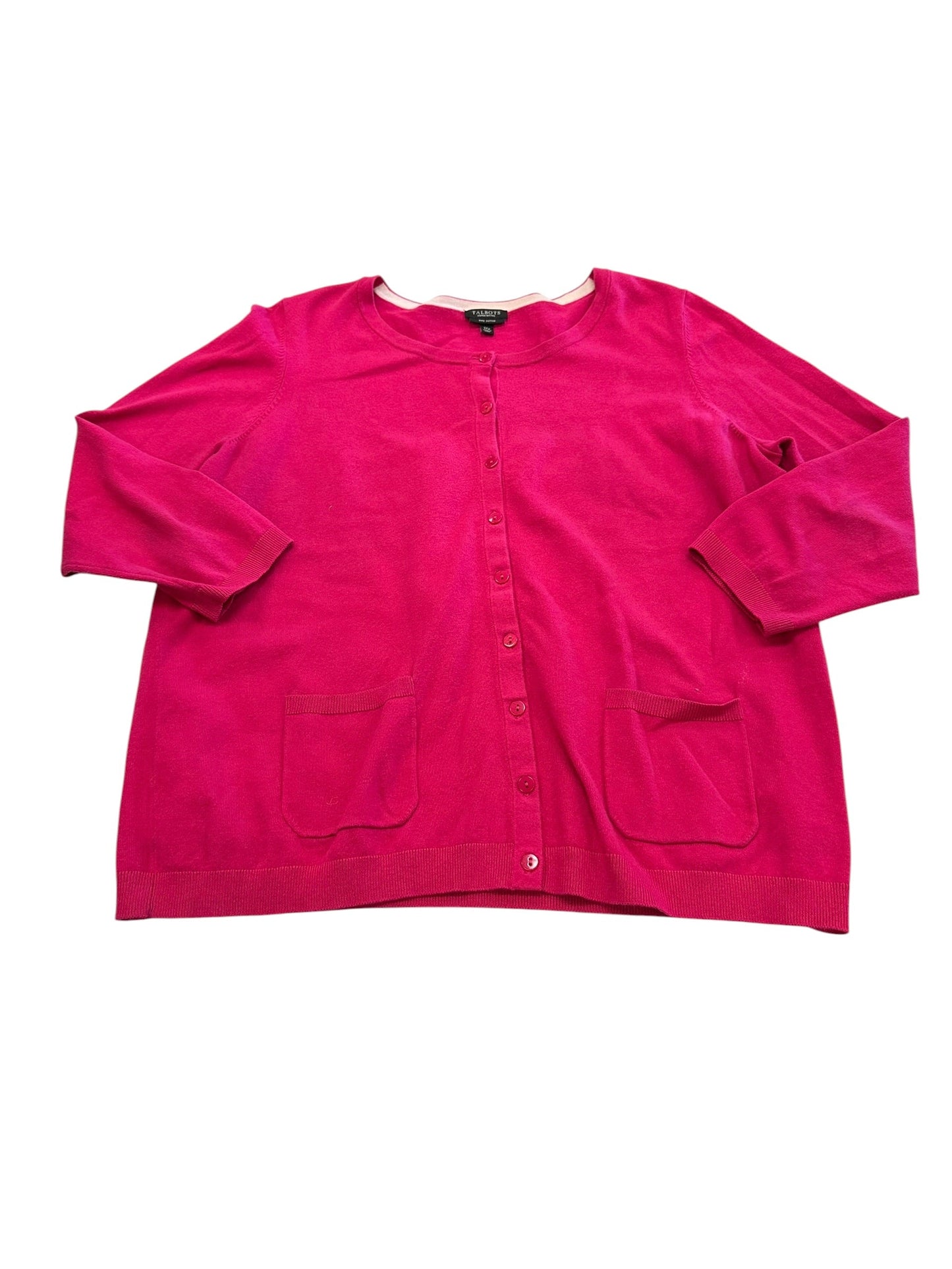 Cardigan By Talbots In Pink, Size:1X