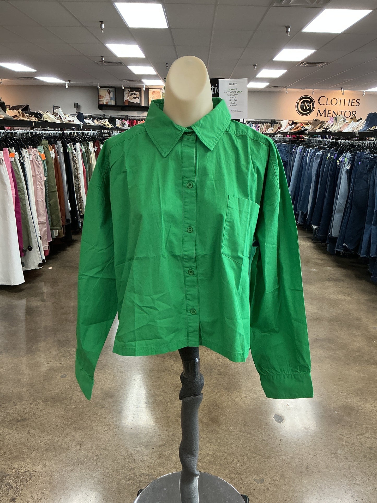 Top Ls By Clothes Mentor In Green, Size:M