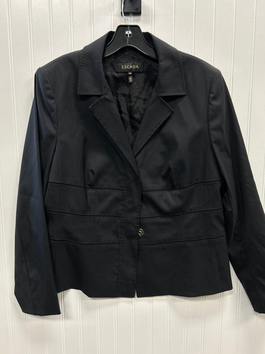 Blazer Designer By Escada In Black, Size:14