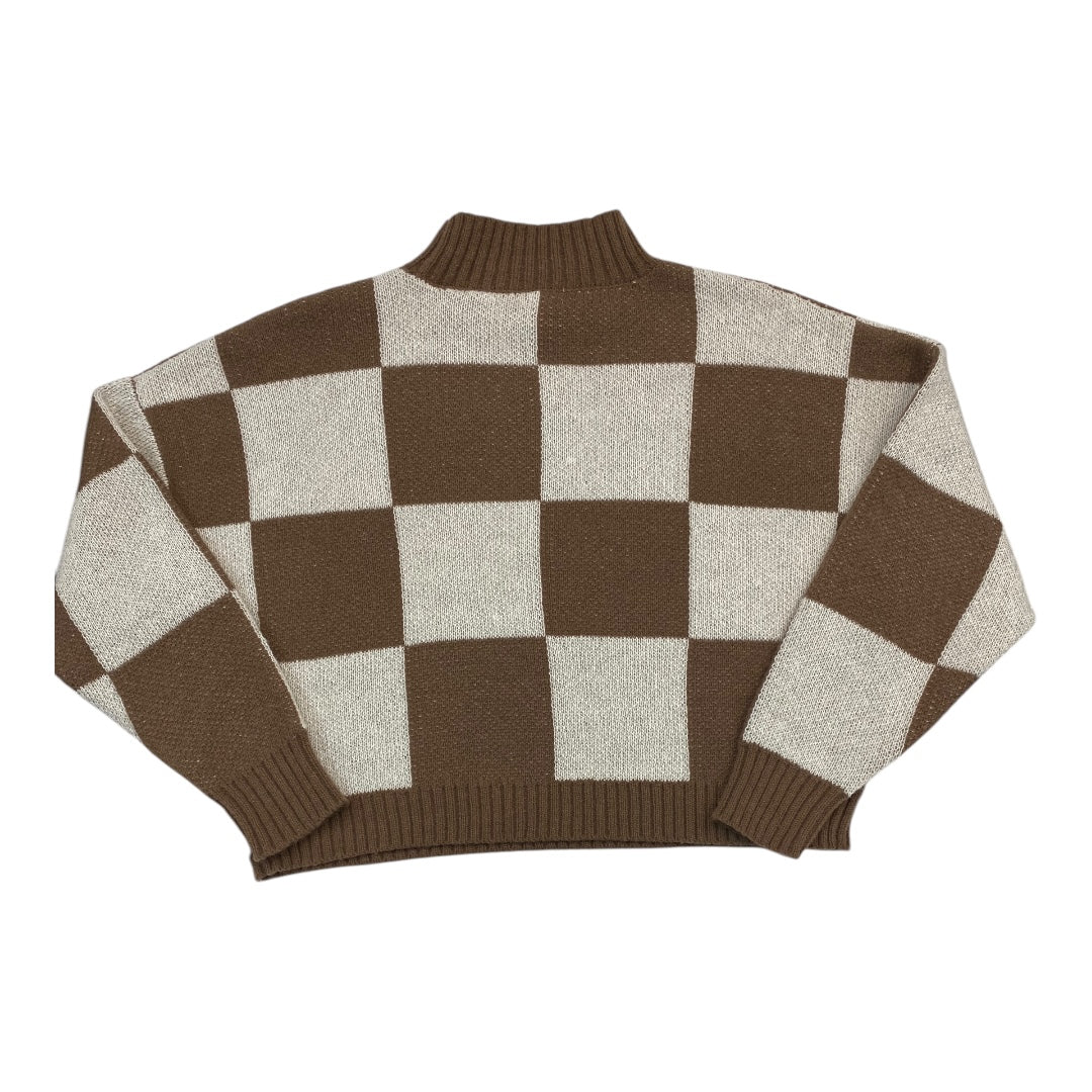 Sweater By Blu Pepper In Brown & White, Size:M