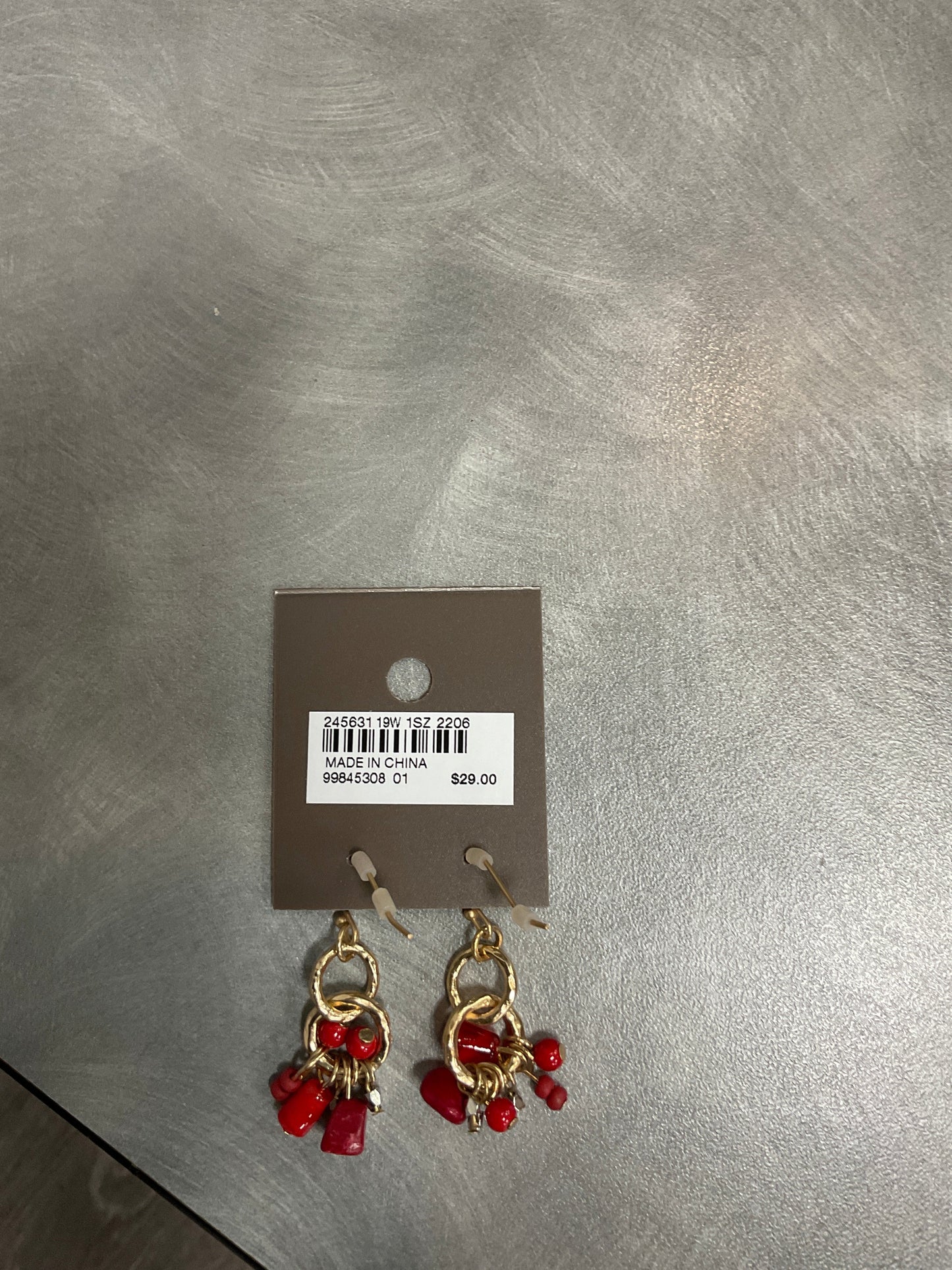 Earrings Dangle/Drop By J. Jill In Gold & Red, Size:02 Piece Set