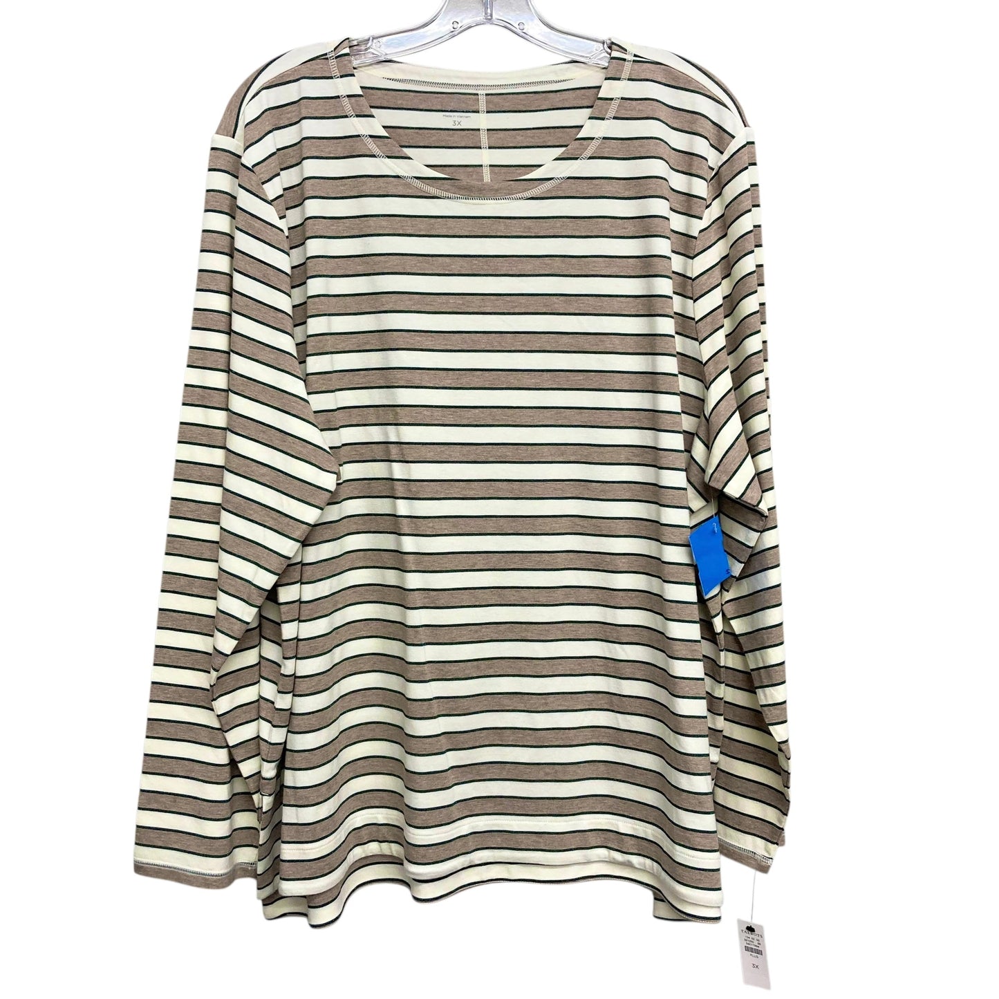 Top Ls Basic By Talbots In Striped Pattern, Size:3X