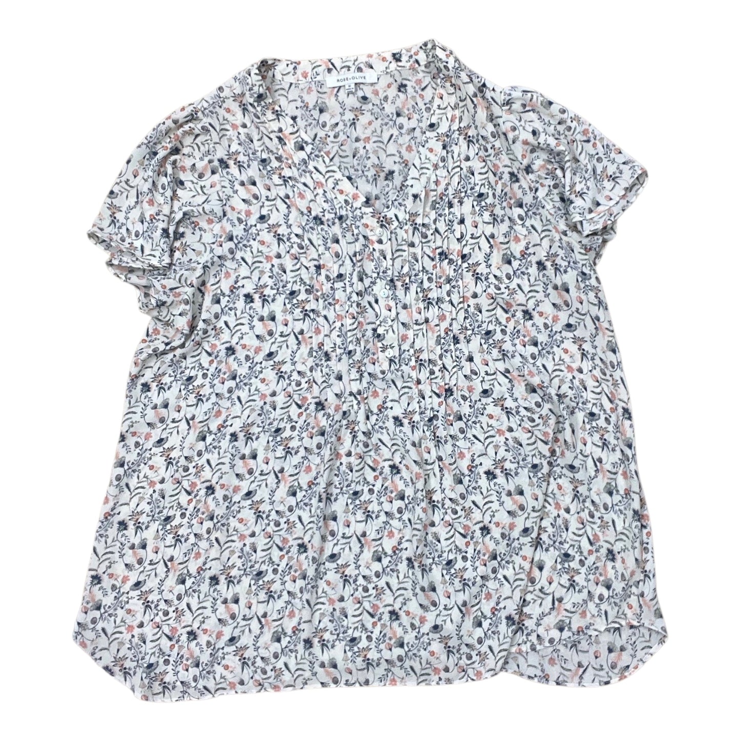 Top Ss By Rose And Olive In Cream & Pink, Size:1X