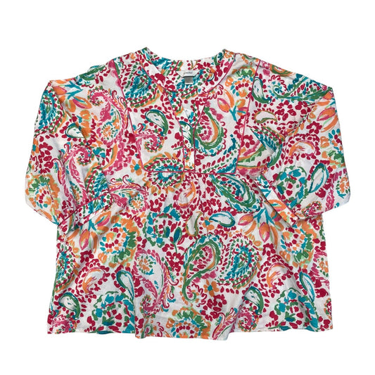 Top 3/4 Sleeve By Cj Banks In Multi, Size:1X