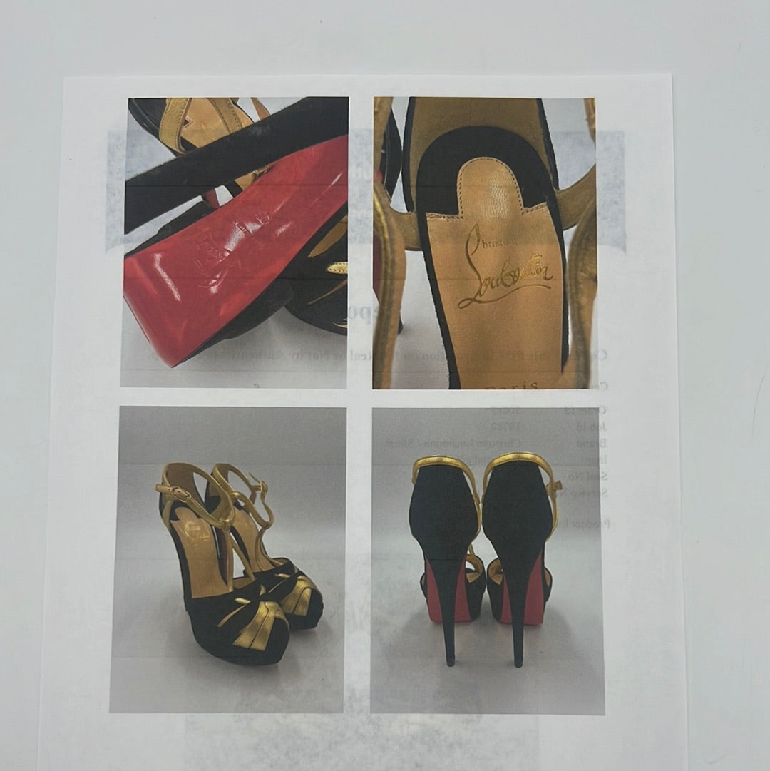 LIKE NEW! Christian Louboutin Glennalta Designer Peep Toes Size: 5