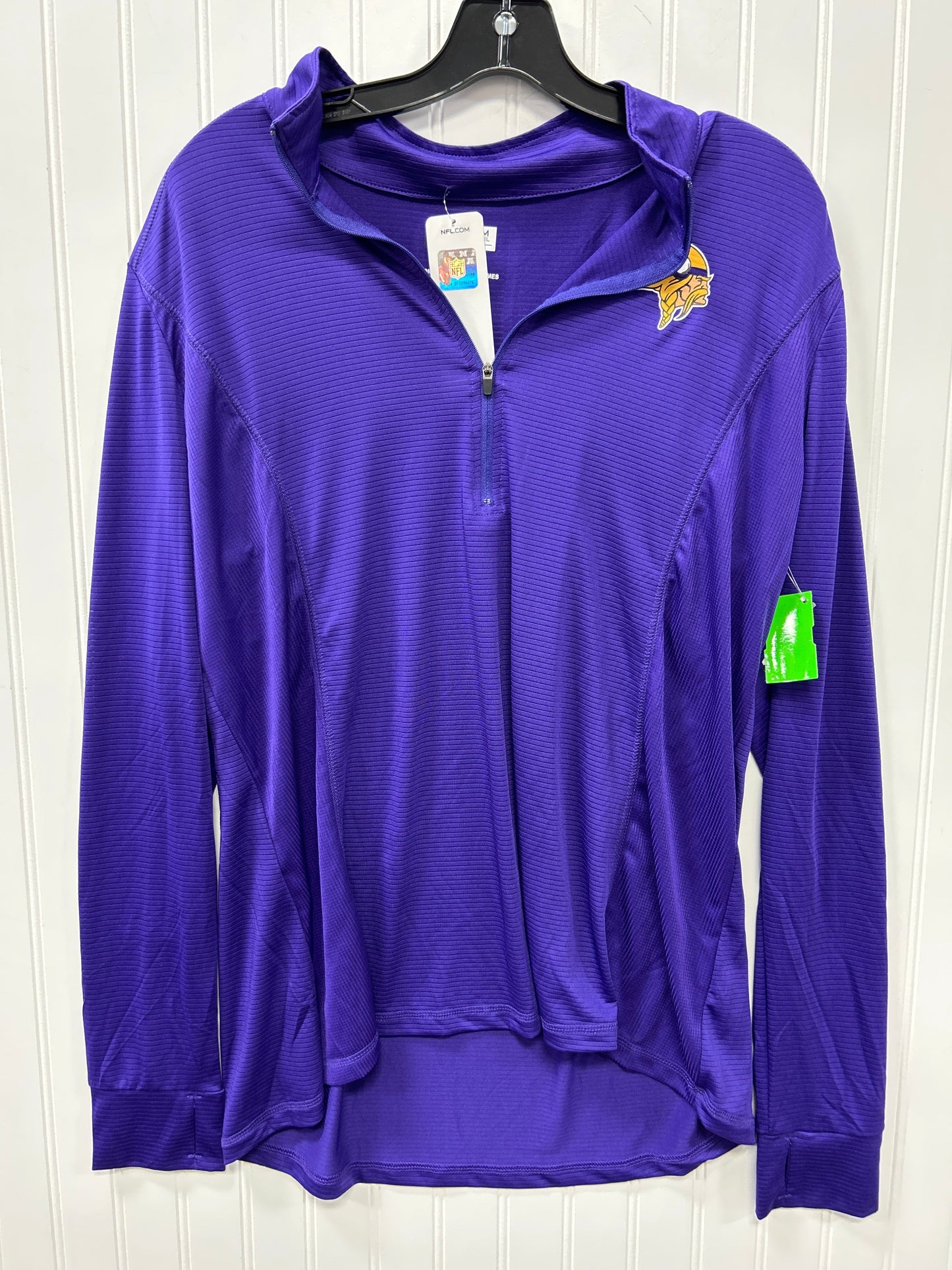Athletic Top Ls Collar By Nfl In Purple, Size:Xxl