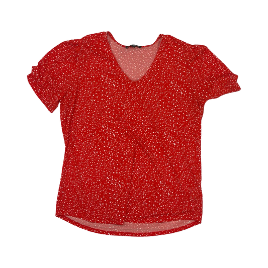 Blouse Ss By Adrianna Papell In Red & White, Size:S