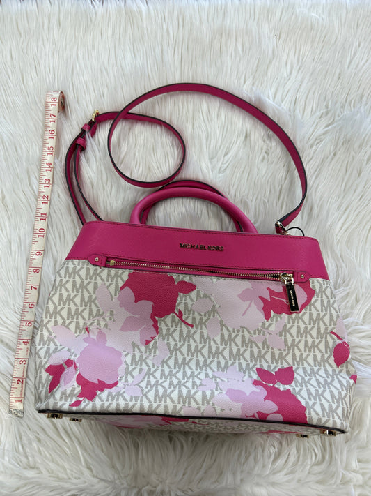 Handbag Designer By Michael Kors In Pink & White, Size:Medium