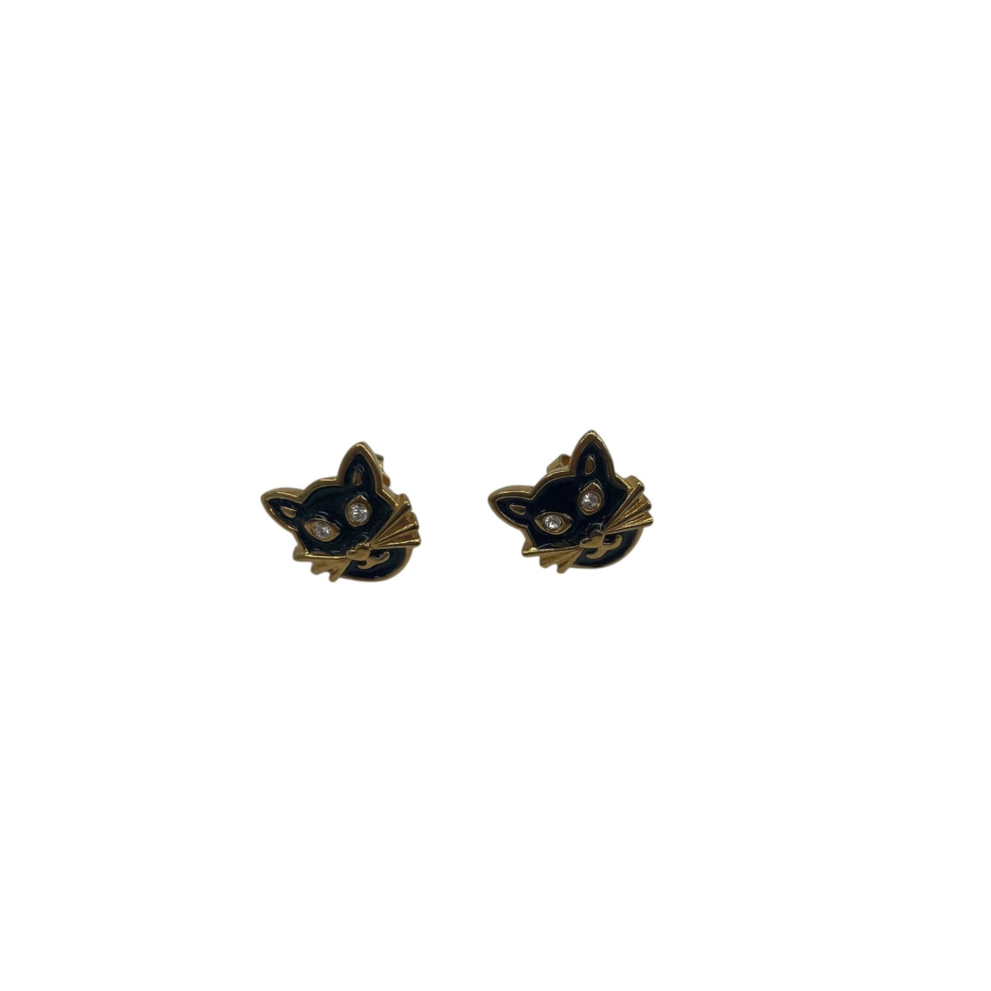 Earrings Stud By Clothes Mentor In Black & Gold