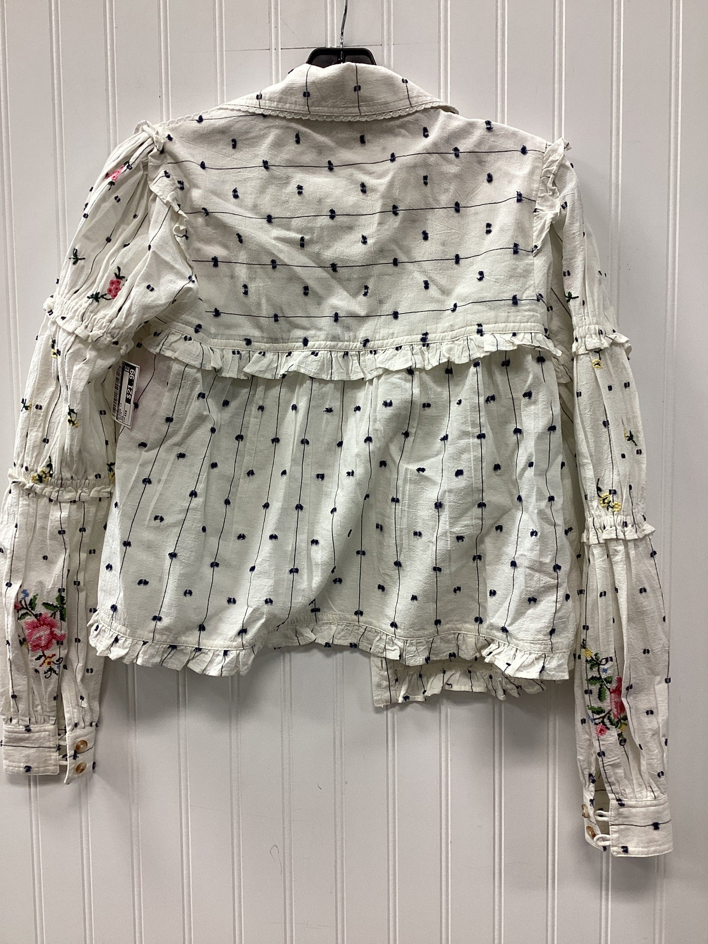 Blouse Ls By Pilcro In White, Size:Xxs