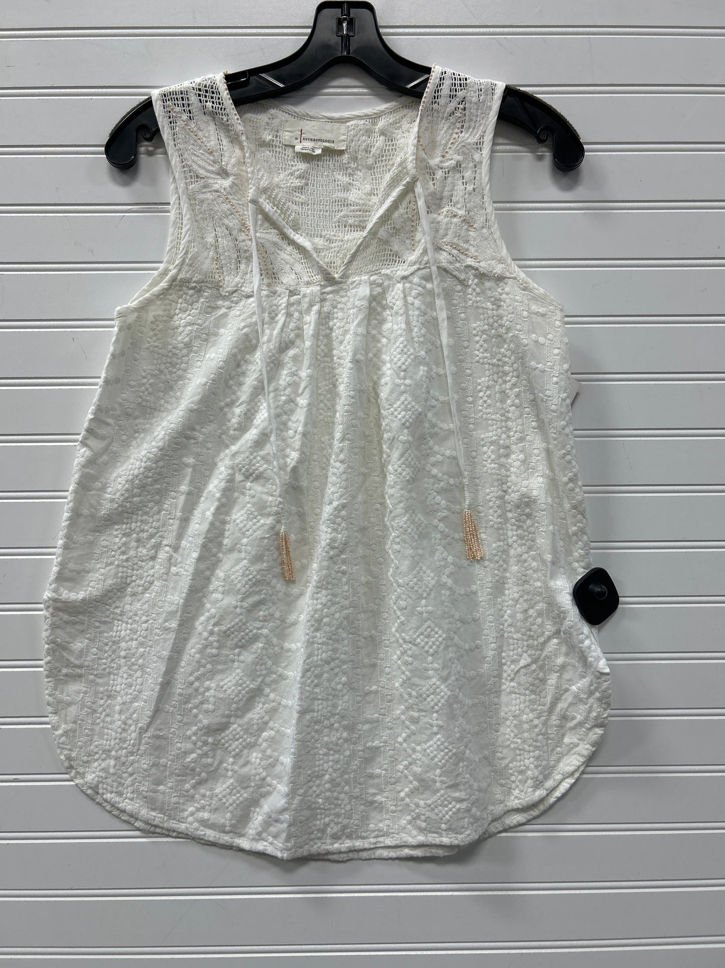 Blouse Sleeveless By Anthropologie In Cream, Size:Xs
