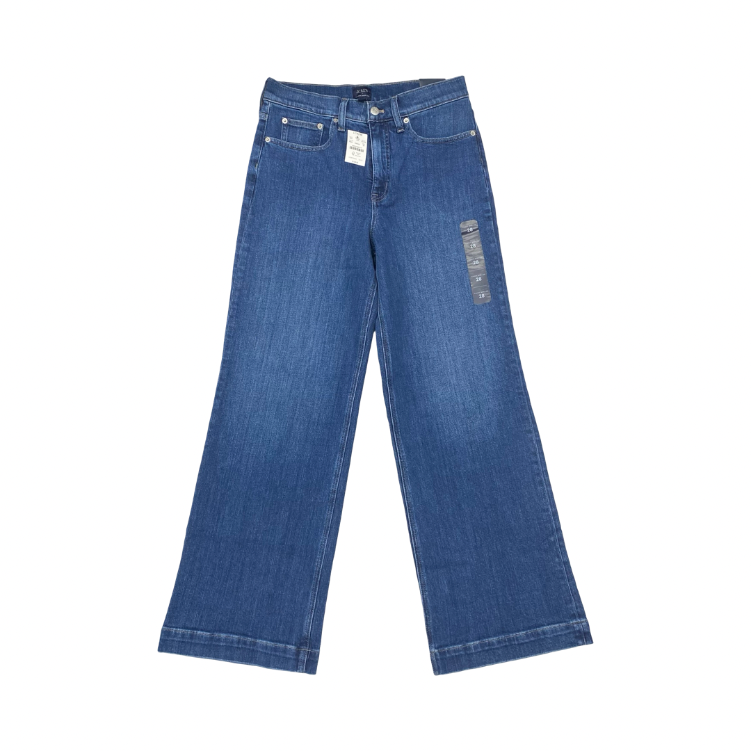 Jeans Wide Leg By J. Crew In Blue Denim, Size:6