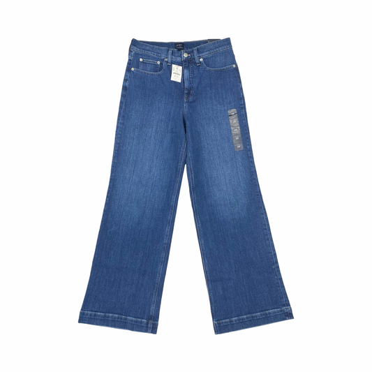 Jeans Wide Leg By J. Crew In Blue Denim, Size:6