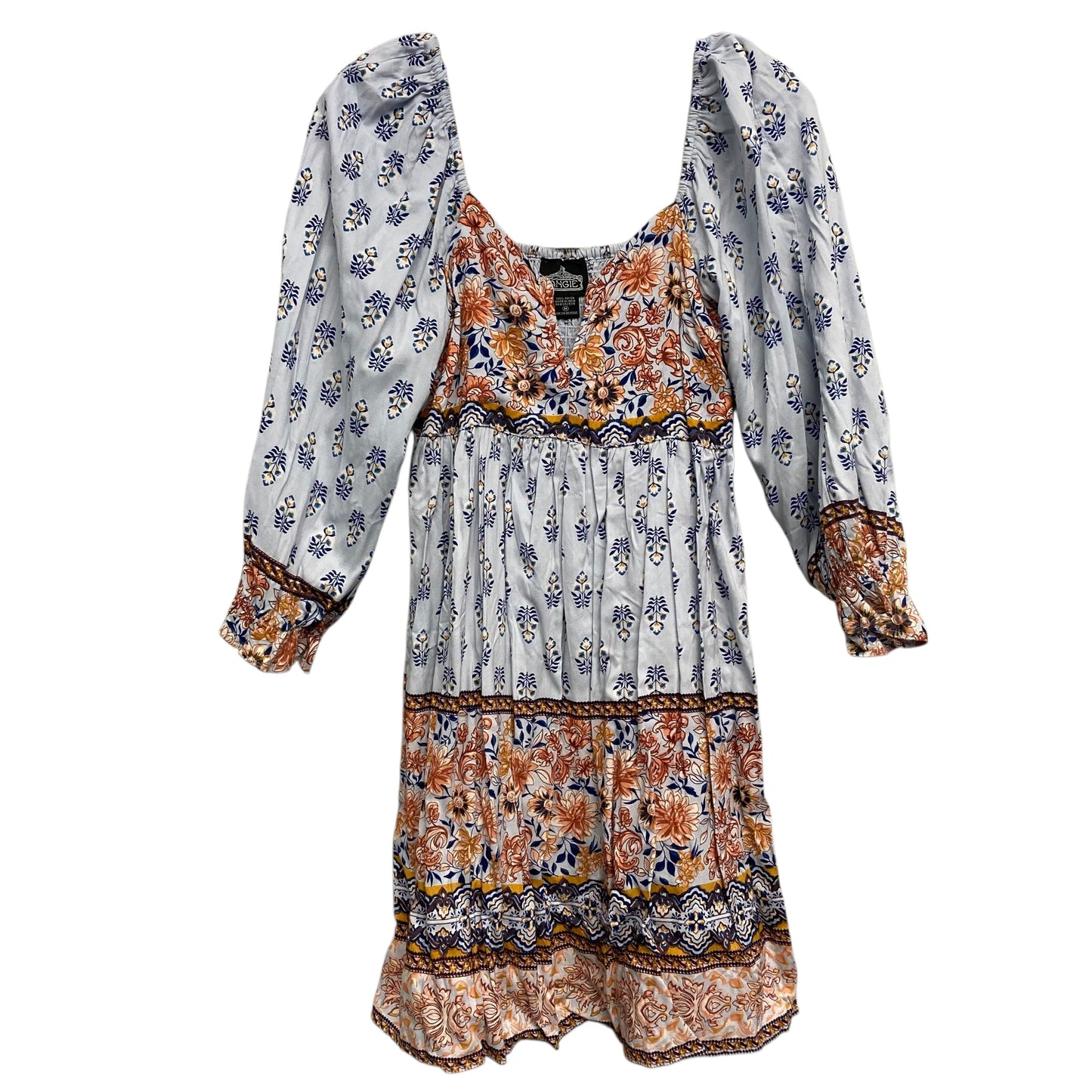Dress Casual Short By Angie In Blue & Orange, Size:M