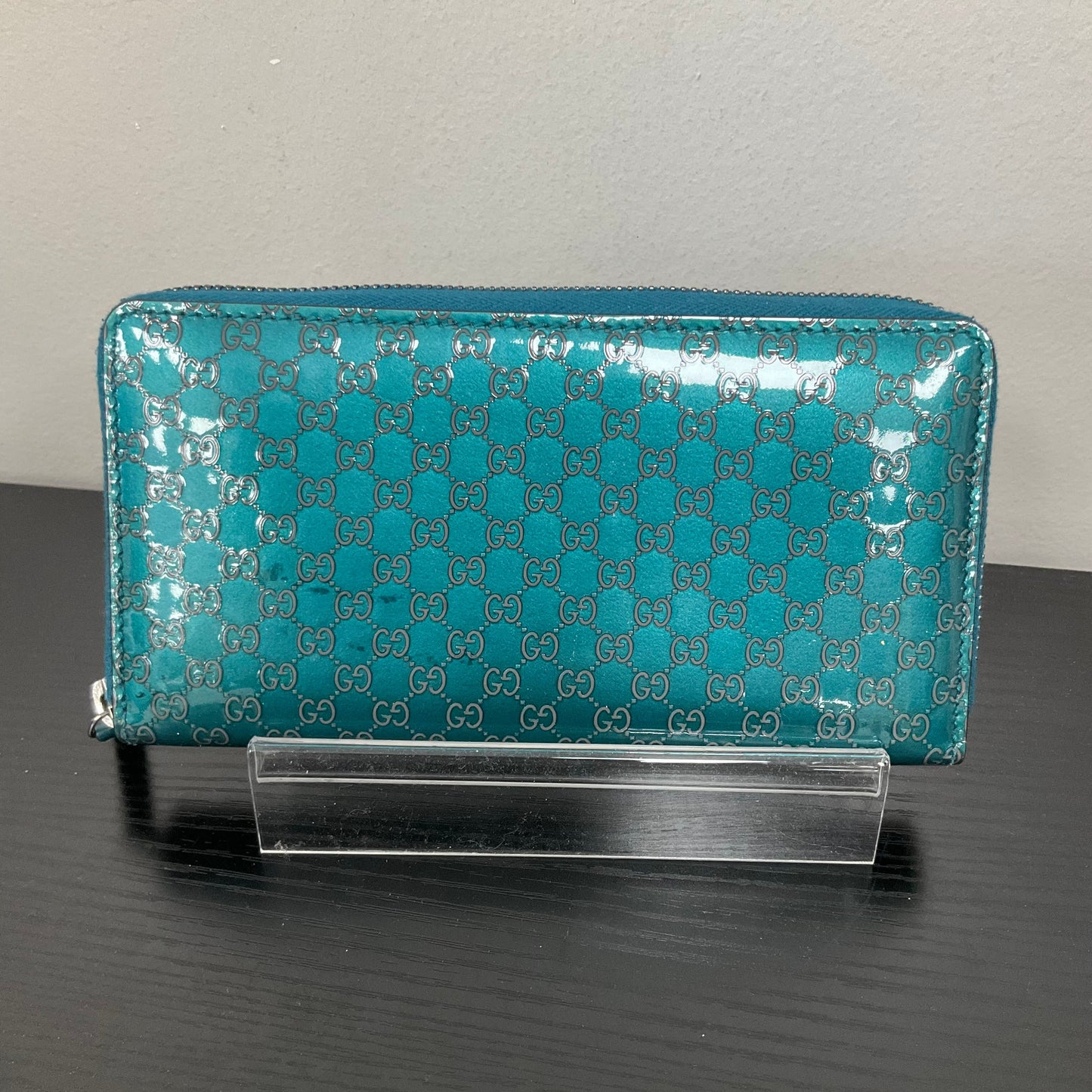Wallet Luxury Designer By Gucci In Teal, Size:Large