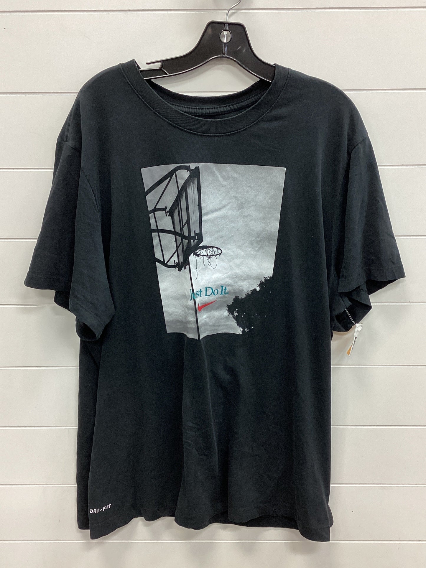 Athletic Top Ss By Nike Apparel In Black, Size:1X