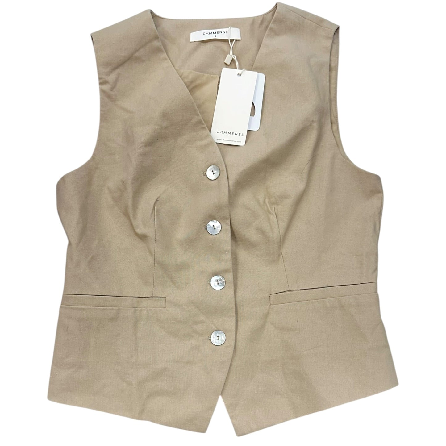 Vest Other By Commense In Tan, Size:S