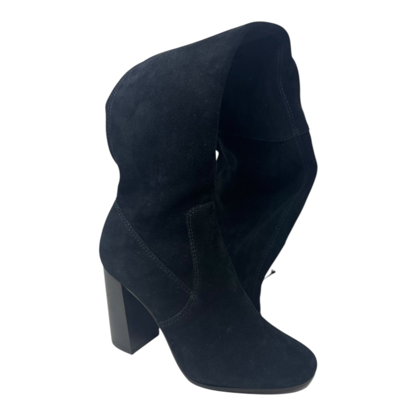 Julia Thigh High Suede Boots Designer By Frye In Black, Size: 5.5