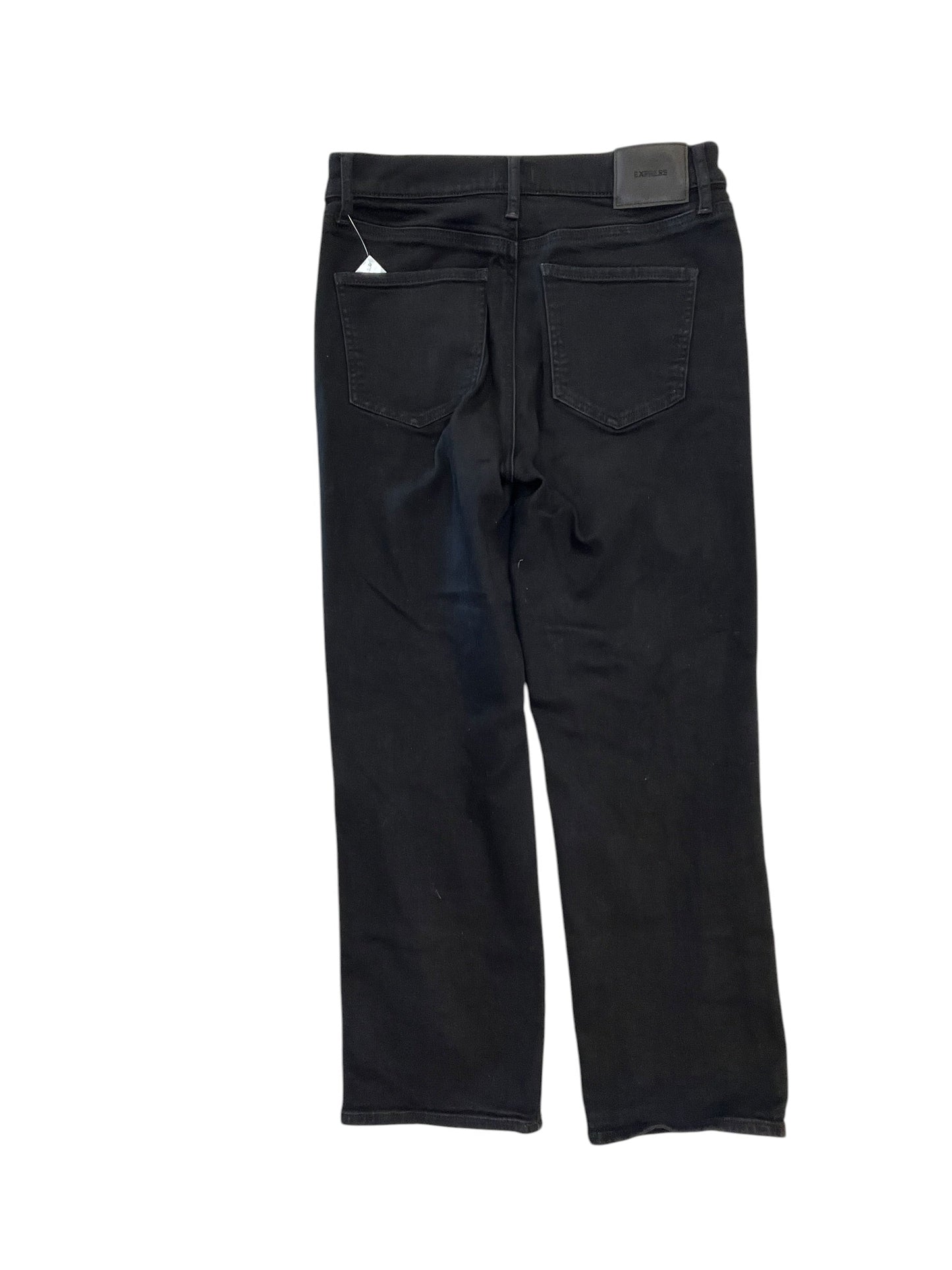 Jeans Straight By Express In Black Denim, Size:6