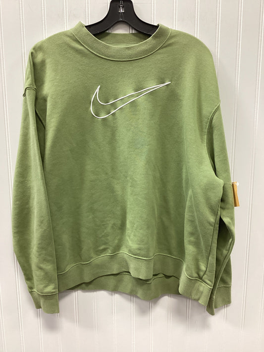 Athletic Top Ls Crewneck By Nike Apparel In Green, Size:S