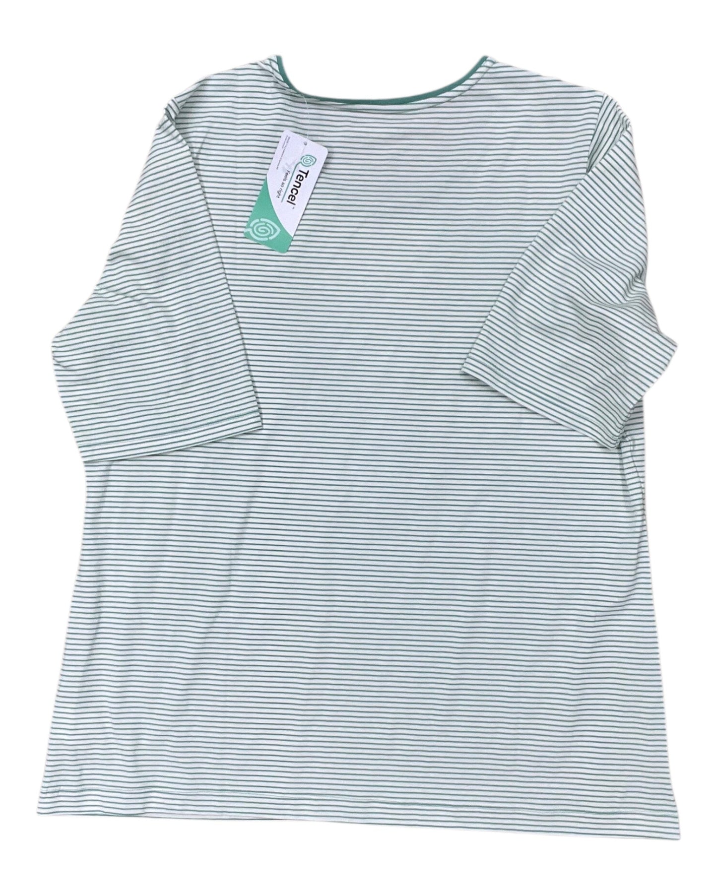 Top Ss By Lands End In Green & White, Size:1X