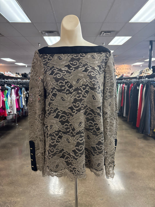 Top Ls Designer By Tory Burch In Black & Brown, Size:8