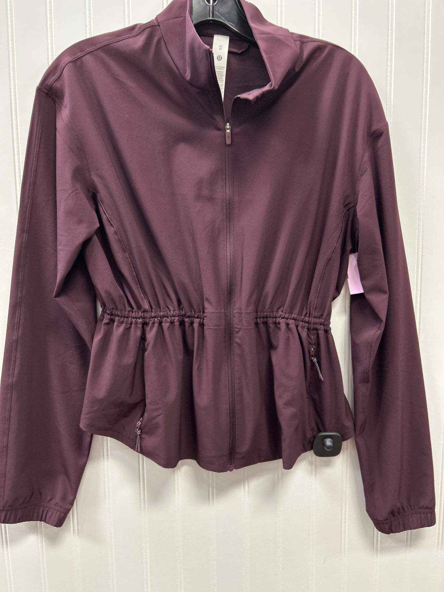 Athletic Jacket By Lululemon In Maroon, Size:Xs
