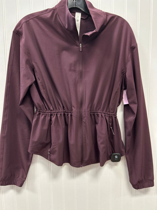 Athletic Jacket By Lululemon In Maroon, Size:Xs