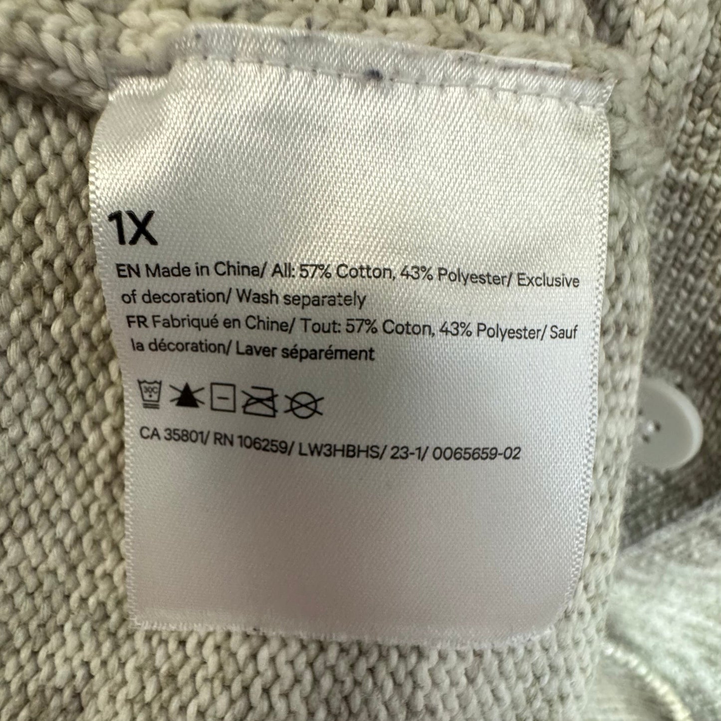 Sweater Cardigan By Lululemon In Cream, Size: 1x
