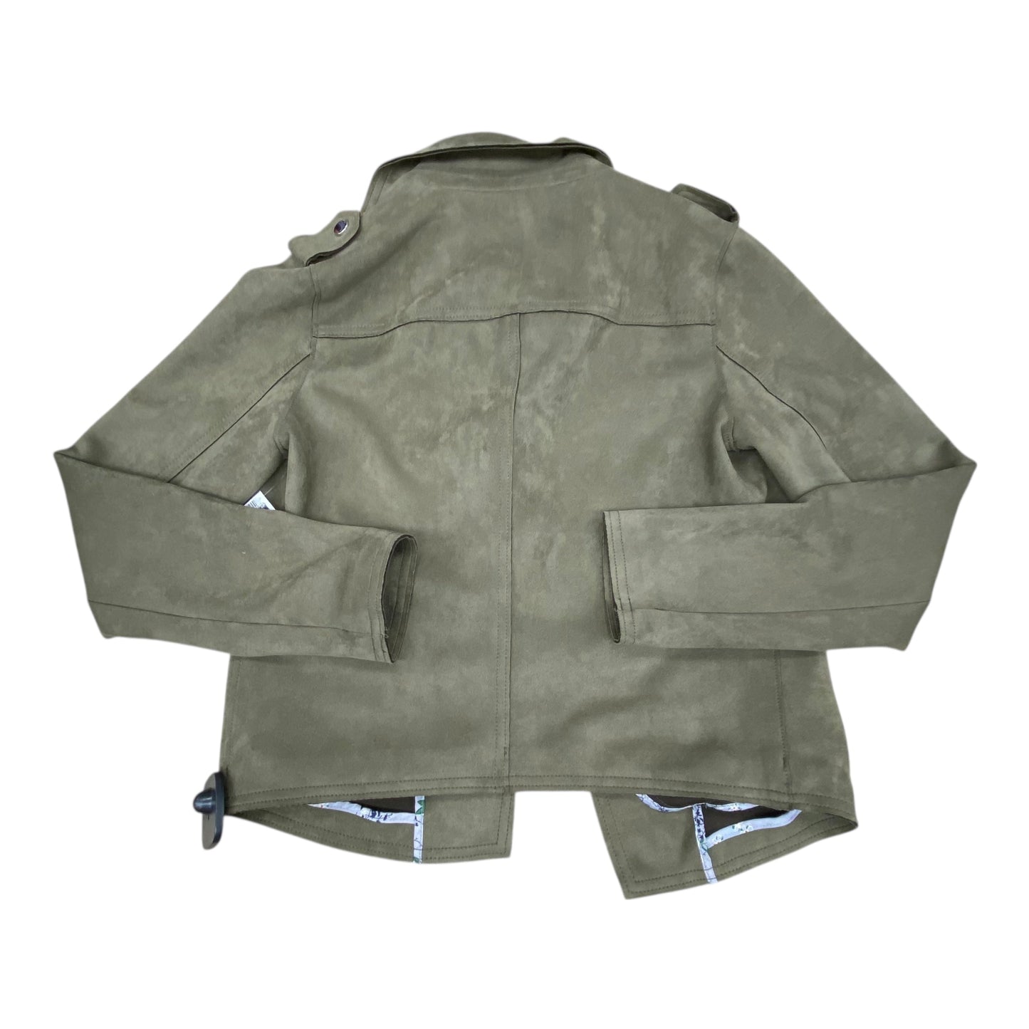 Jacket Moto By Tahari In Green, Size:Xs