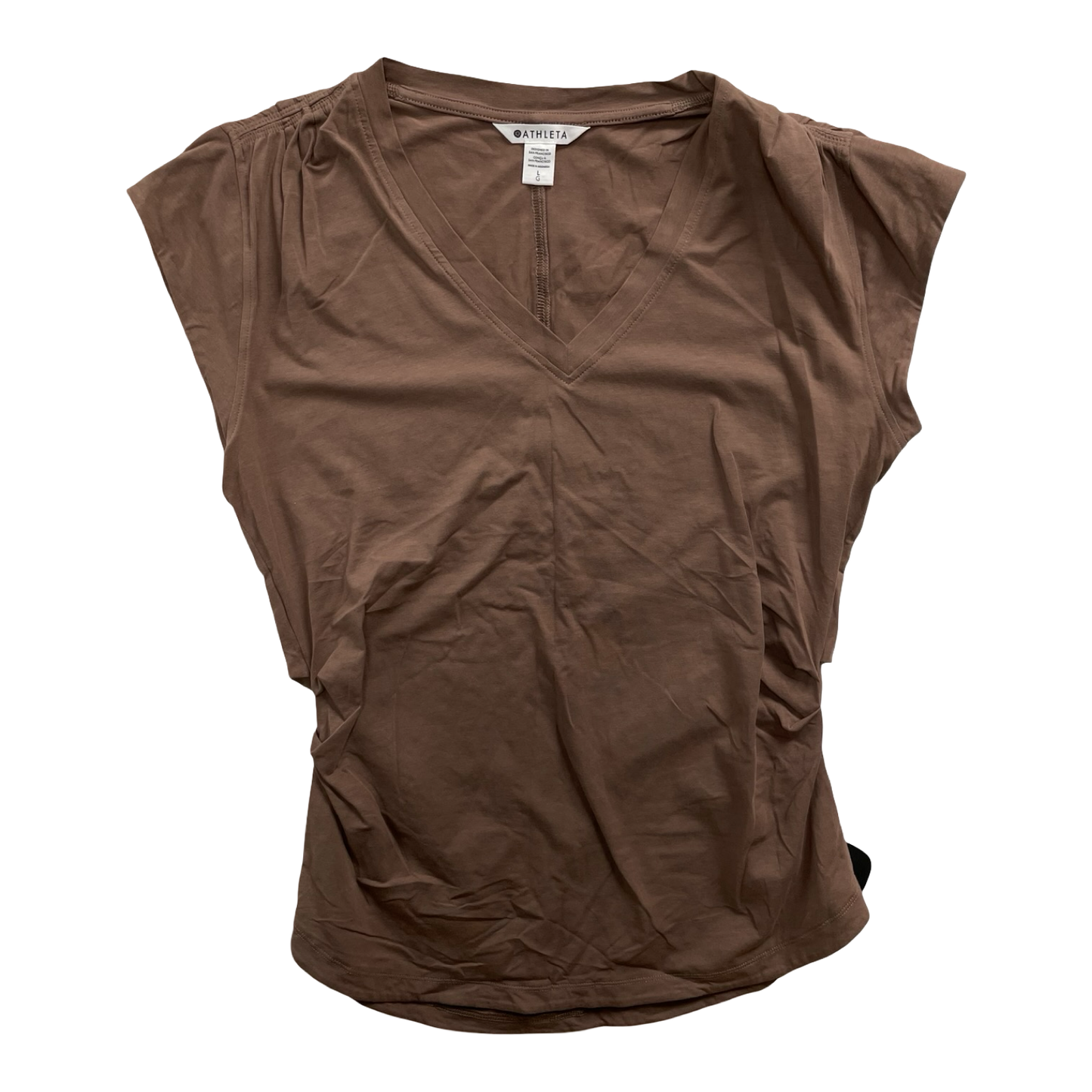 Athletic Top Ss By Athleta In Brown, Size:L