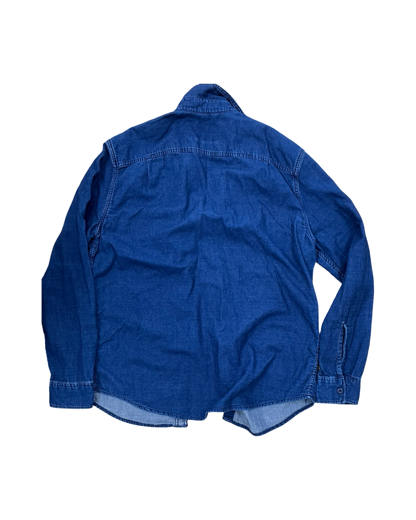 Blouse Ls By American Eagle In Blue Denim, Size:M