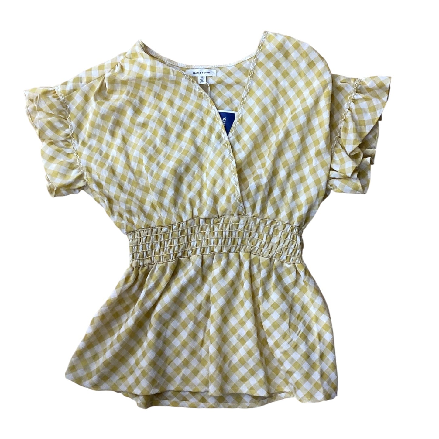 Top Ss By Max Studio In White & Yellow, Size:Xs