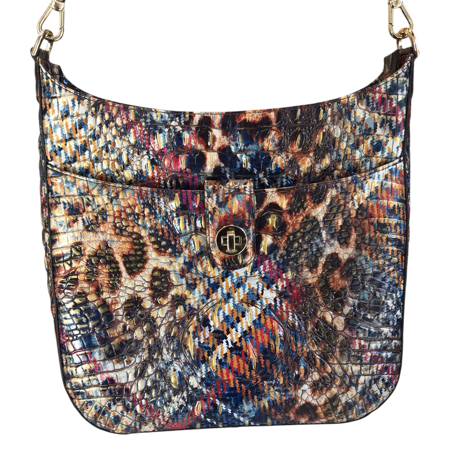 Crossbody Designer By Brahmin In Multi, Size:Large