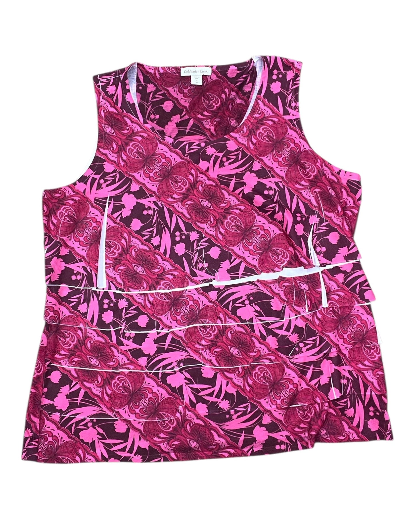 Top Sleeveless By Coldwater Creek In Pink, Size:1X