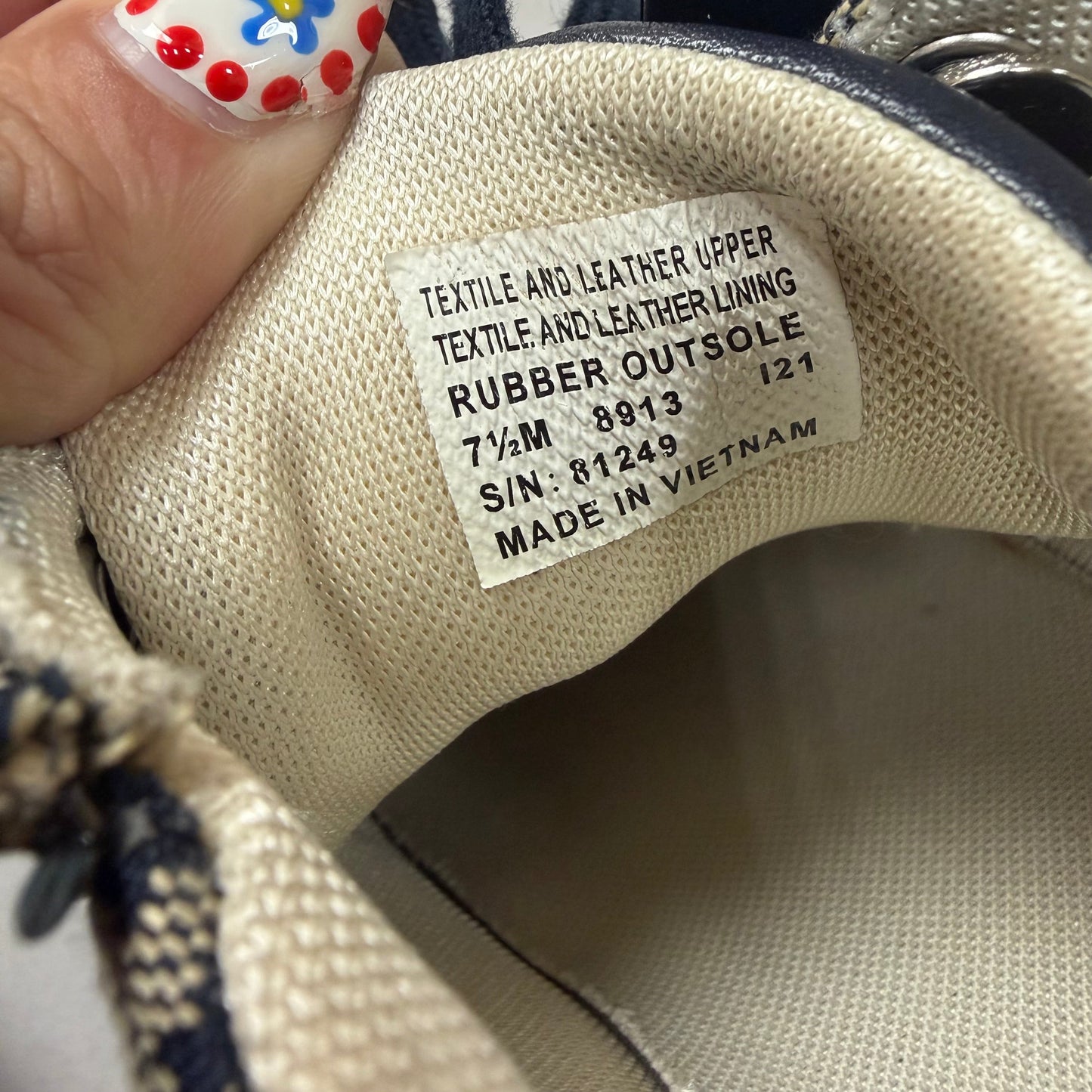 Shoes Designer By Tory Burch In Blue & Cream, Size: 7.5