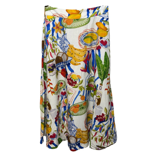 Linen Blend Skirt Maxi By Farm Rio In Multi-colored, Size: S